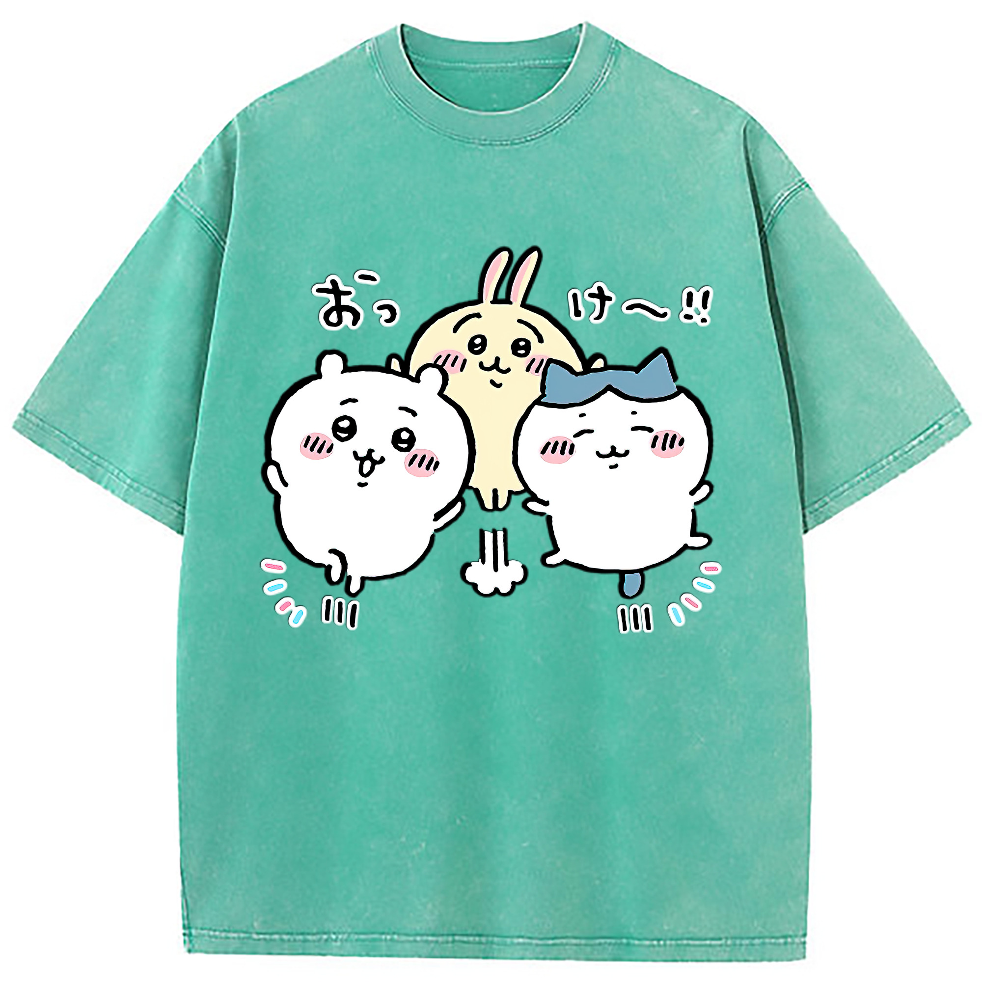 （画像用） ちいかわ ちいかわ Chii-kawa chiikawa 綿100% ヴィンテージ風 半袖Tシャツ（フロントプリント）